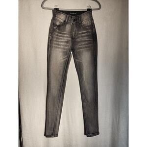 Venus Women's High Rise Elastic Waist Black Medium Wash Jeans Size 4